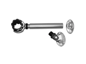 Rupp Threaded Antenna Support w/6" Flat Mount, Oval 4-Way Base & 1.5" Collar
