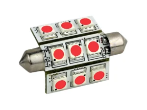 Lunasea Pointed Festoon 9 LED Light Bulb - 42mm - Red