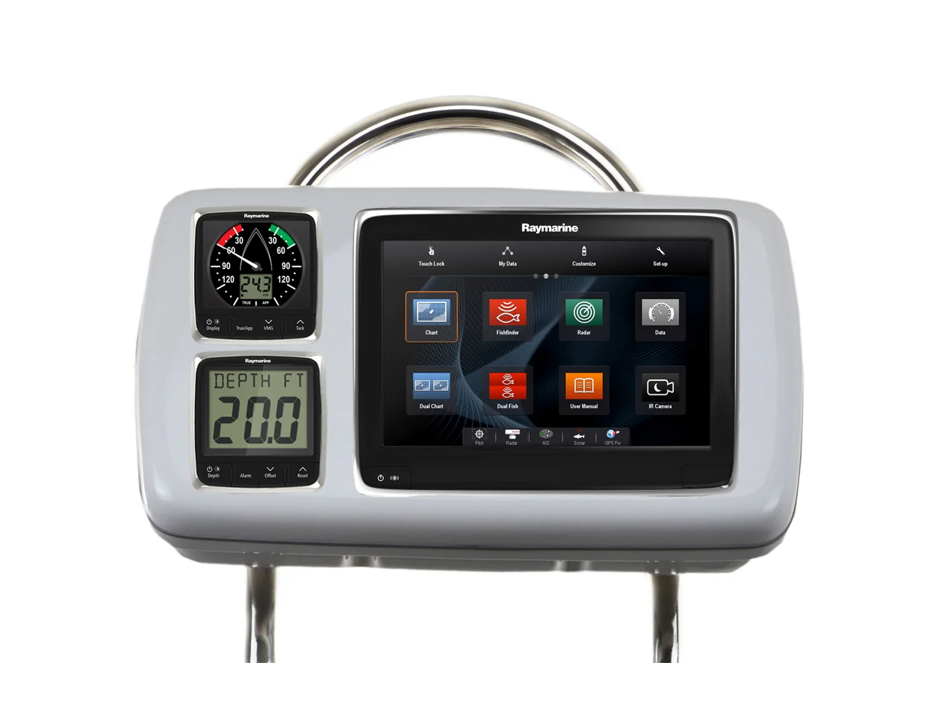 NavPod GP2080-14 SystemPod Pre-Cut f/Raymarine a95/a97/a98 & 2 Instruments f/12" Wide Guard