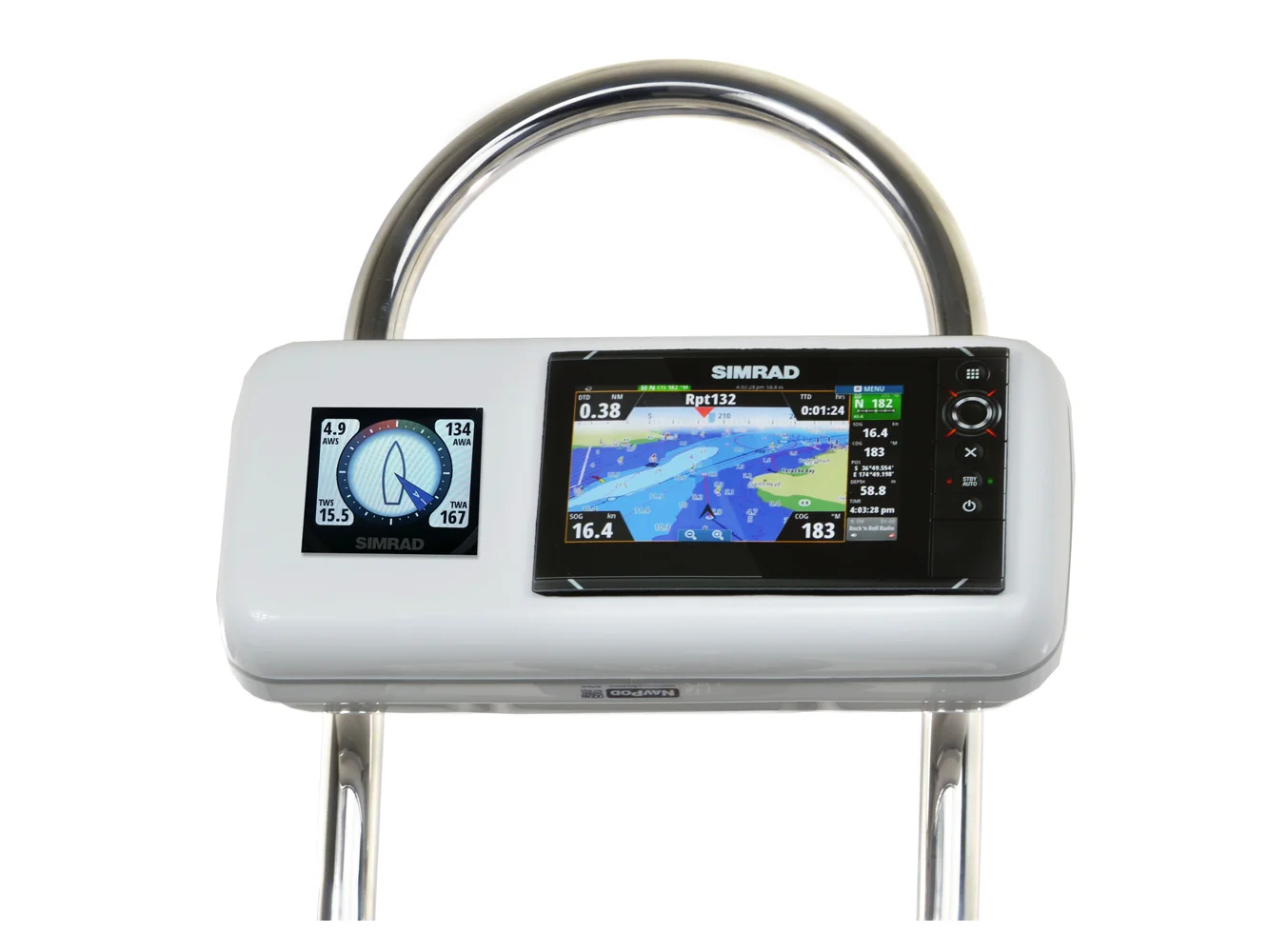NavPod GP2516 SystemPod Pre-Cut f/Simrad NSS7 evo2 or B&G Zeus² 7 & 1 Instrument f/12" Wide Guard