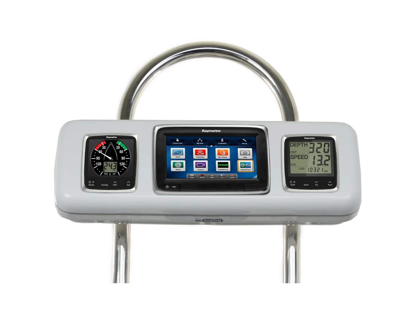 NavPod GP2605 SystemPod Pre-Cut f/Raymarine a75 / a77 / a78 & 2 Instruments f/12" WIde Guard