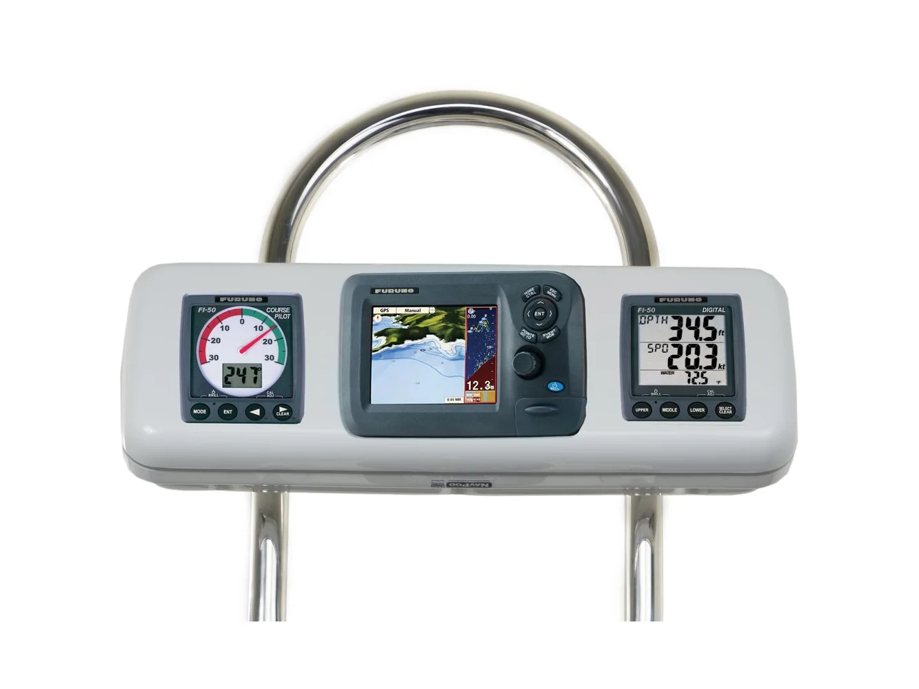 NavPod GP2607 SystemPod Pre-Cut f/Furuno GP1670/GP1670F 5.7" & 2 Instruments f/12" Wide Guard