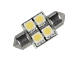 Lunasea Pointed Festoon 4 LED Light Bulb - 31mm - Cool White