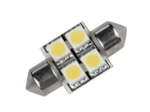 Lunasea Pointed Festoon 4 LED Light Bulb - 31mm - Cool White