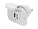 Blue Sea 12V DC Dual USB Charger Socket - White
