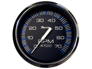 Faria Chesapeake Black 4" Tachometer - 7000 RPM (Gas) (All Outboards)