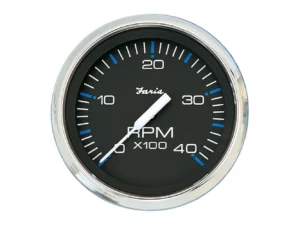 Faria Chesapeake Black 4" Tachometer - 4000 RPM (Diesel)