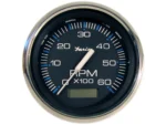 Faria Chesapeake Black 4" Tachometer w/Hourmeter - 6000 RPM (Gas) (Inboard)