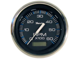 Faria Chesapeake Black 4" Tachometer w/Hourmeter - 6000 RPM (Gas) (Inboard)