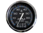 Faria Chesapeake Black SS 4" Tachometer w/Systemcheck Indicator - 7000 RPM (Gas) f/ Johnson / Evinrude Outboard)