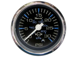 Faria Chesapeake Black 2" Water Pressure Gauge (30 PSI)