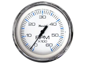 Faria Chesapeake White SS 4" Tachometer - 6000 RPM (Gas) (Inboard & I/O)