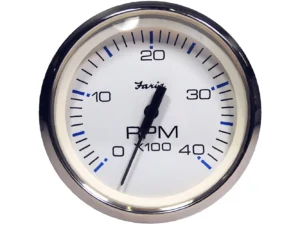 Faria Chesapeake White SS 4" Tachometer - 4000 RPM (Diesel) (Magnetic Pick-Up)