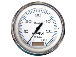 Faria Chesapeake White SS 4" Tachometer w/Hourmeter - 6000 RPM (Gas)(Inboard)