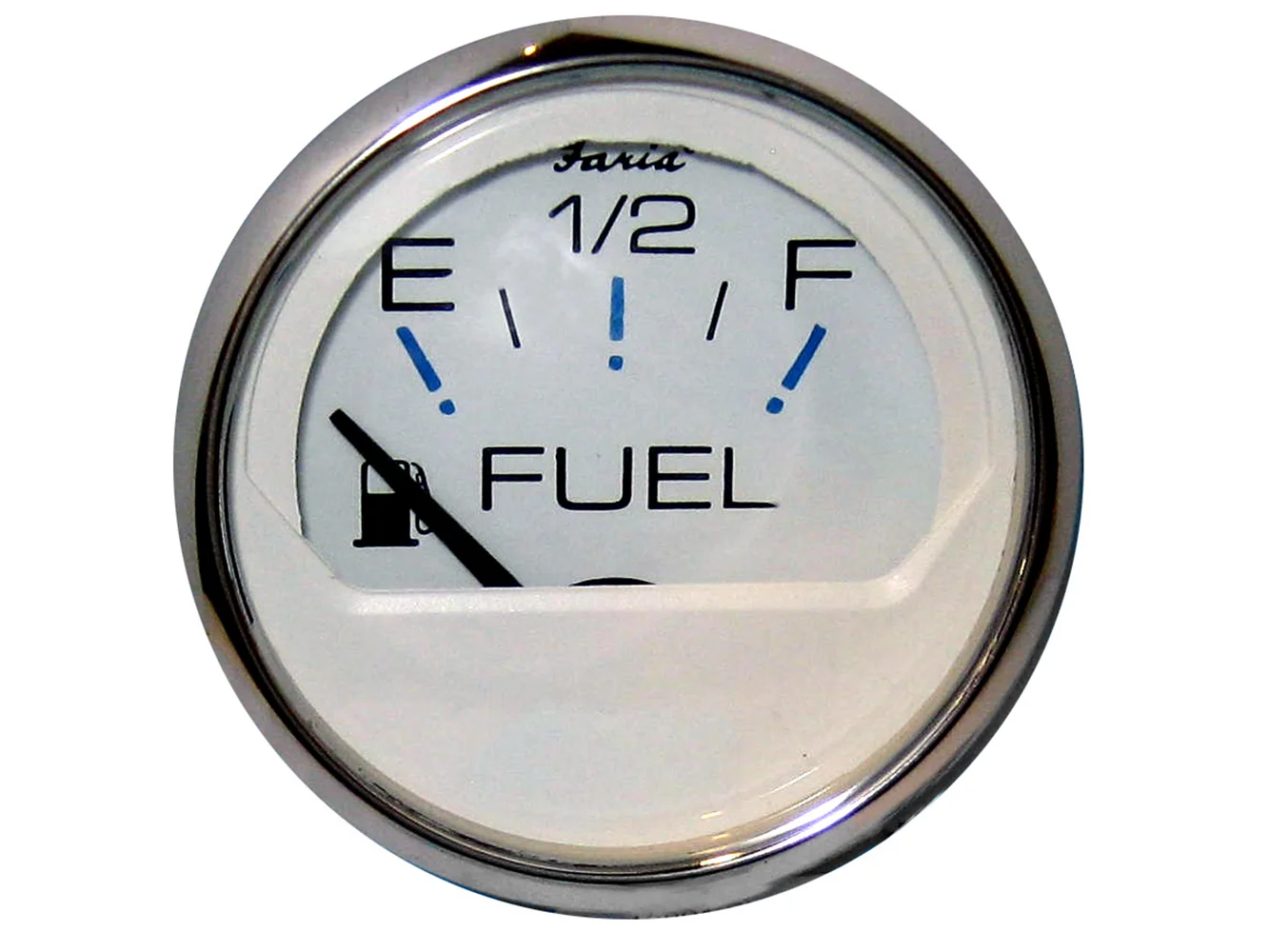 Faria Chesapeake White SS 2" Fuel Level Gauge (E-1/2-F)