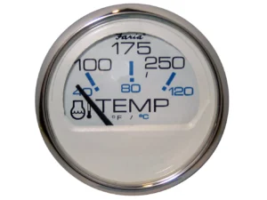 Faria Chesapeake White SS 2" Water Temperature Gauge (100-250°F)