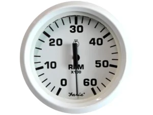 Faria Dress White 4" Tachometer - 6000 RPM (Gas) (Inboard & I/O)