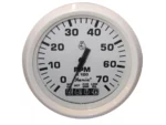 Faria Dress White 4" Tachometer w/Systemcheck Indicator - 7000 RPM (Gas) (Johnson / Evinrude Outboard)