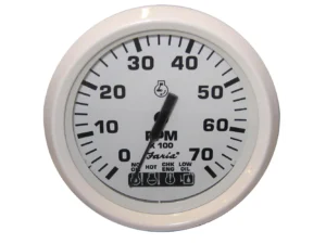 Faria Dress White 4" Tachometer w/Systemcheck Indicator - 7000 RPM (Gas) (Johnson / Evinrude Outboard)