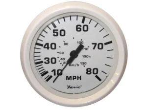 Faria Dress White 4" Speedometer - 80MPH (Pitot)
