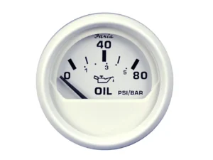 Faria Dress White 2" Oil Pressure Gauge (80 PSI)