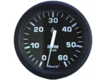 Faria Euro Black 4" Tachometer - 6,000 RPM (Gas - Inboard & I/O)
