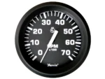Faria Euro Black 4" Tachometer - 7,000 RPM (Gas - All Outboard)