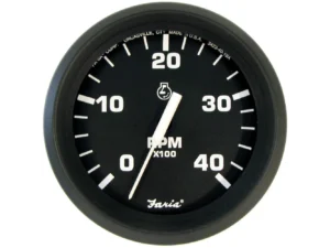 Faria Euro Black 4" Tachometer - 4000 RPM (Diesel) (Mechanical Takeoff)