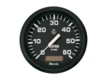 Faria Euro Black 4" Tachometer w/Hourmeter - 6,000 RPM (Gas - Inboard)