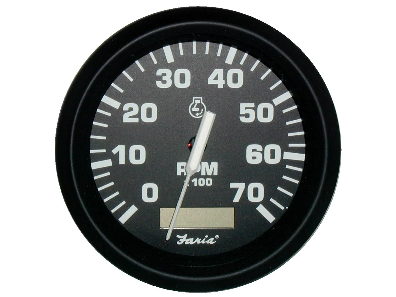 Faria Euro Black 4" Tachometer w/Hourmeter - 7,000 RPM (Gas - Outboard)