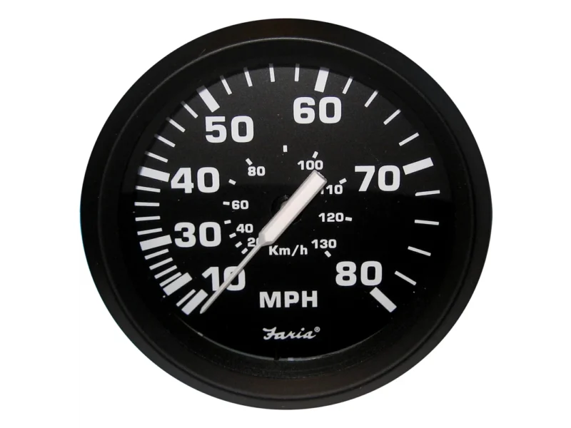 Faria Euro Black 4" Speedometer - 80MPH (Pitot)