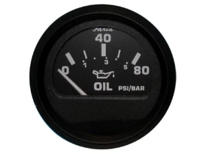 Faria Euro Black 2" Oil Pressure Gauge (80 PSI)