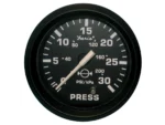 Faria Euro Black 2" Water Pressure Gauge (30 PSI)
