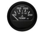 Faria Euro Black 2" Water Temperature Gauge (100-250°F)