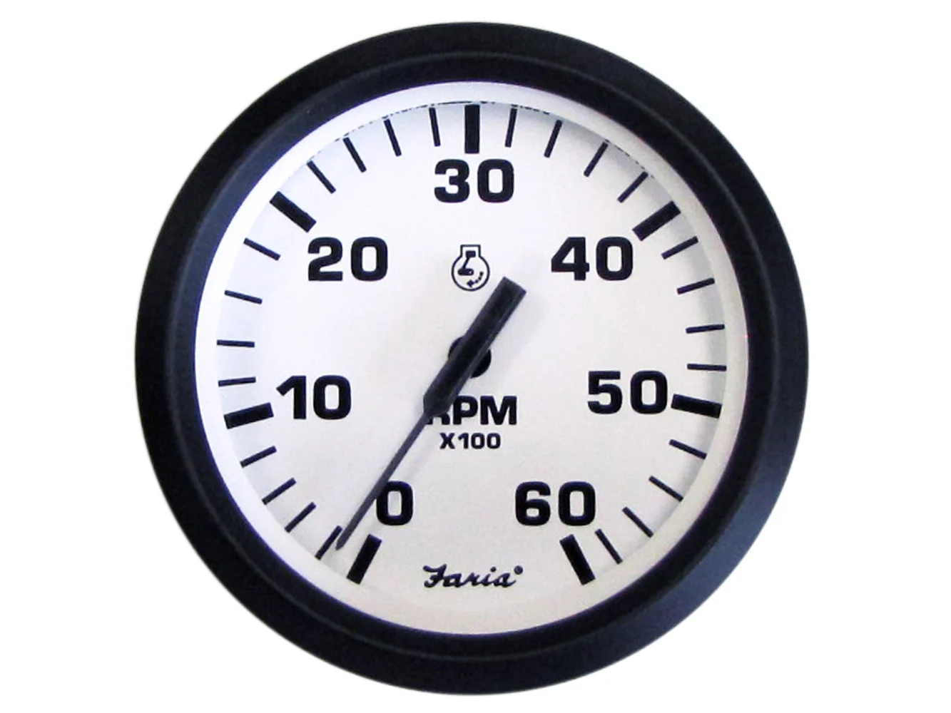 Faria Euro White 4" Tachometer - 6000 RPM (Gas) (Inboard & I/O)