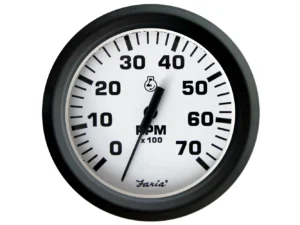Faria Euro White 4" Tachometer 7000 RPM (Gas) (Outboards)