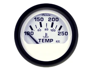 Faria Euro White 2" Water Temperature Gauge (100-250°F)