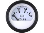 Faria Euro White 2" Voltmeter (10-16 VDC)