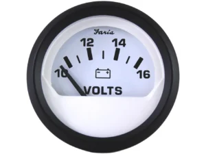 Faria Euro White 2" Voltmeter (10-16 VDC)