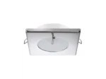 Quick Bryan CS Downlight LED -  2W, IP40, Spring Mounted w/Switch - Square Stainless Bezel, Round Warm White Light