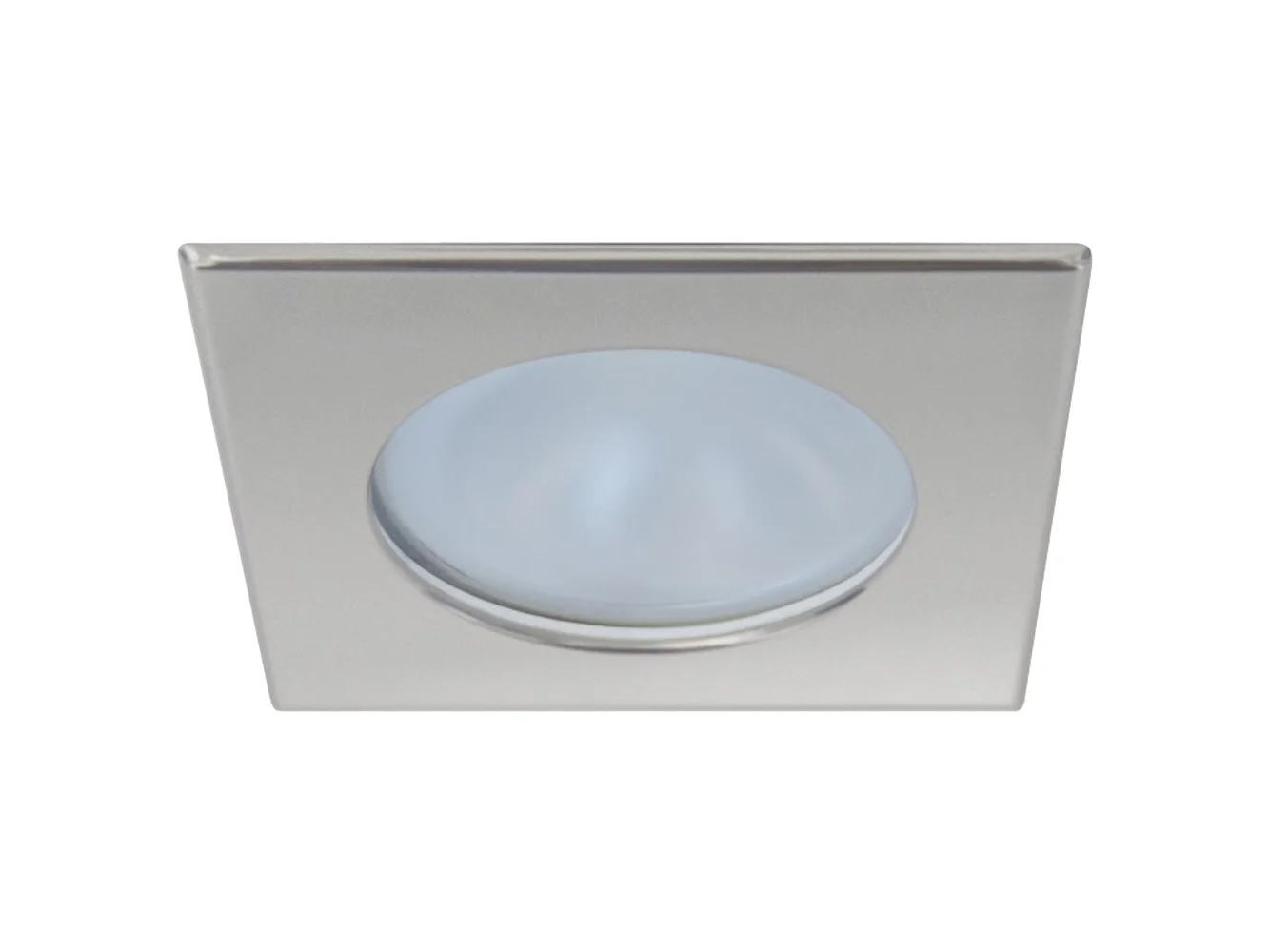 Quick Blake XP Downlight LED -  4W, IP66, Screw Mounted - Square Satin Bezel, Round Warm White Light