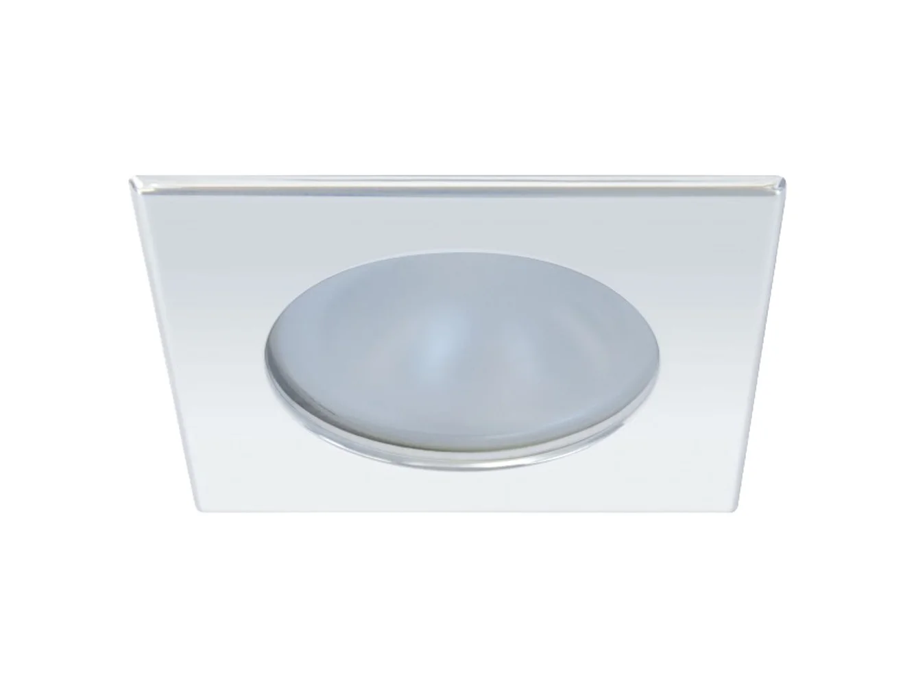 Quick Blake XP Downlight LED - 4W, IP66, Spring Mounted - Square Stainless Bezel, Round Warm White Light