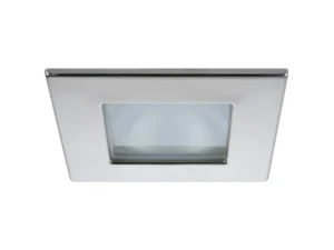 Quick Marina XP Downlight LED - 4W, IP66, Screw Mounted - Square Stainless Bezel, Square Warm White Light