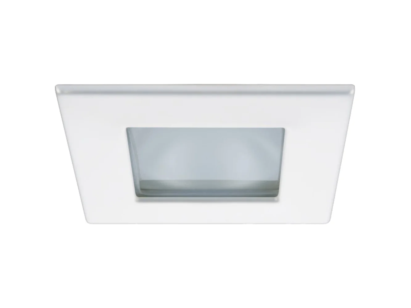 Quick Marina XP Downlight LED - 4W, IP66, Spring Mounted - Square White Bezel, Square Warm White Light