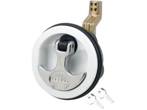 Perko Surface Mount & Latch - White Body, Chrome Handle, Offset Cam Bar, 3/4" - 2-3/8"