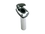 Perko Fishing Rod Holder - 65° Angled Flush Mount - Chrome Plated Zinc