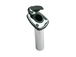 Perko Fishing Rod Holder - 65° Angled Flush Mount - Chrome Plated Zinc