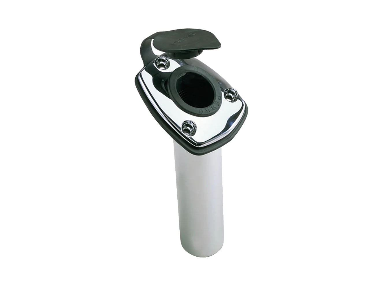 Perko Fishing Rod Holder - 65° Angled Flush Mount - Chrome Plated Zinc