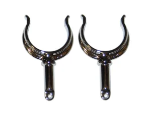 Perko Ribbed Type Rowlock Horns - Chrome Plated Zinc - Pair