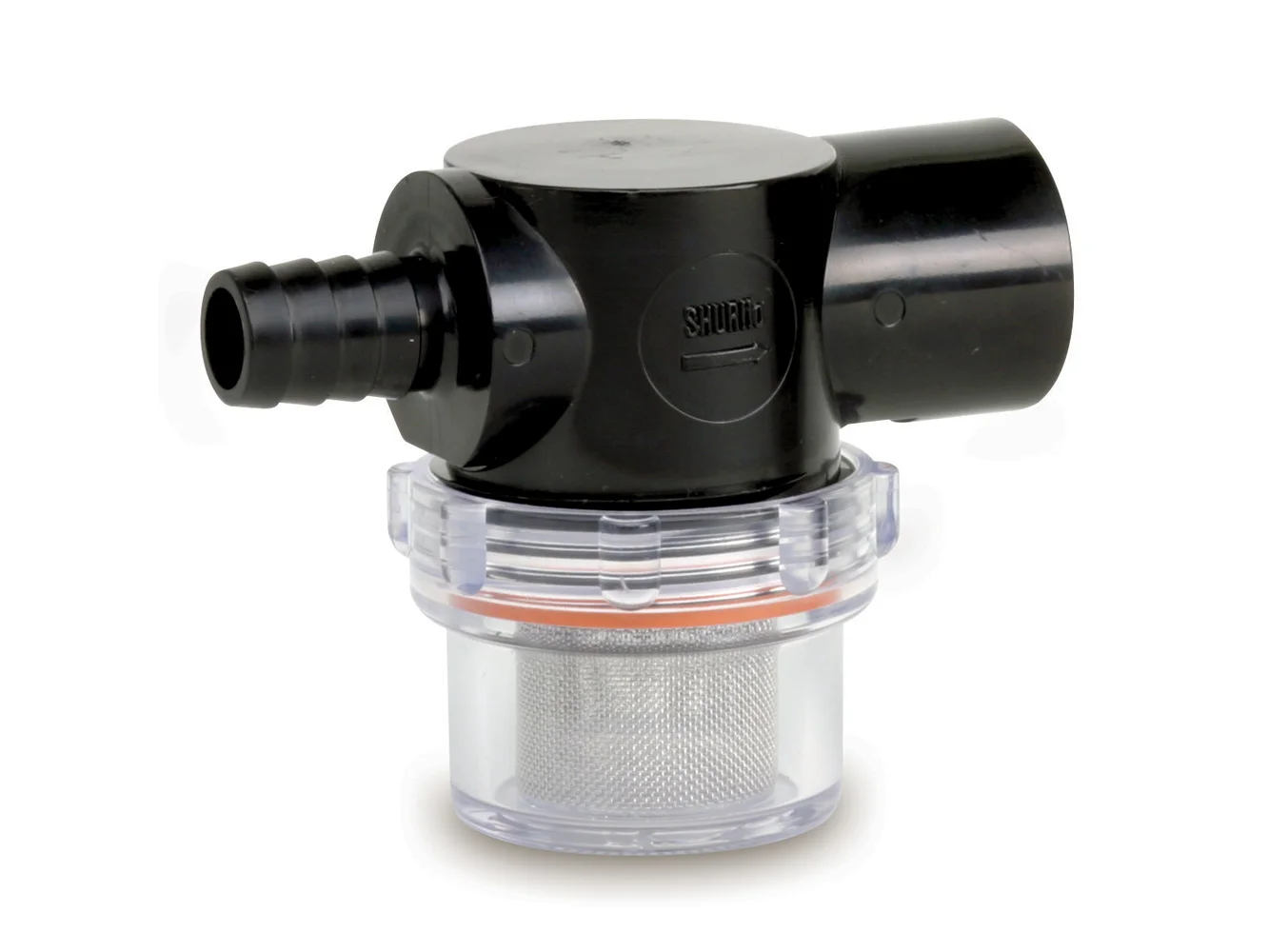 Shurflo by Pentair Twist-On Water Strainer - 1/2" Barb Inlet - Clear Bowl